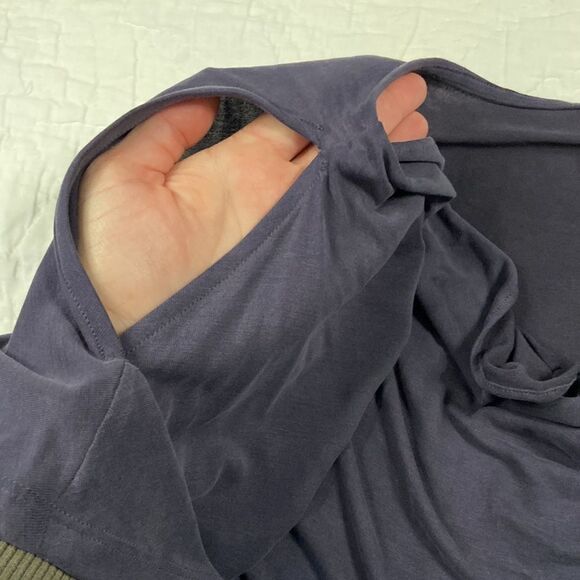 Anthropologie Purple Cold Shoulder Blouse size Small - Picture 4 of 8